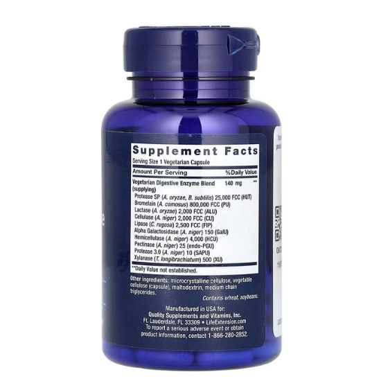 Enhanced Super Digestive Enzymes, 60 vcaps, Life Extension - Vitax.ro