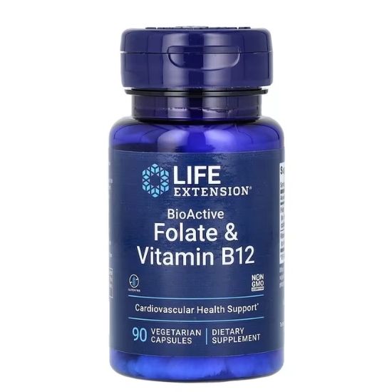 BioActive Folate & Vitamin B12, 90 vcaps, Life Extension - Vitax.ro