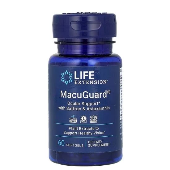 MacuGuard Ocular Support with Saffron & Astaxanthin, 60 softgels, Life Extension - Vitax.ro