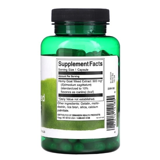 Horny Goat Weed Extract, 500mg, 120 caps, Swanson - Vitax.ro