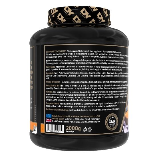 ShadoWhey, Blueberry Muffin, 2000g, Dorian Yates