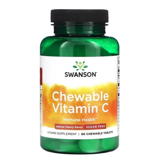 Chewable Vitamin C, Natural Cherry Flavour, 60 chewable tabs, Swanson - Vitax.ro