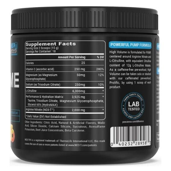 High Volume, Sour Peach Candy, 270g, PEScience