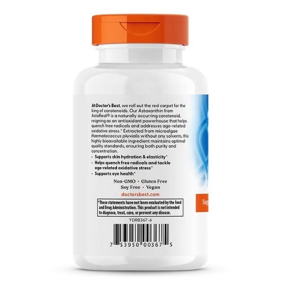 Astaxanthin with AstaReal, 6mg, 90 veggie softgels, Doctor's Best - Vitax.ro