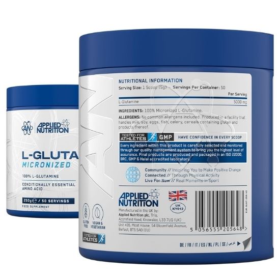 L-Glutamine Powder, Micronized, 250g, Applied Nutrition