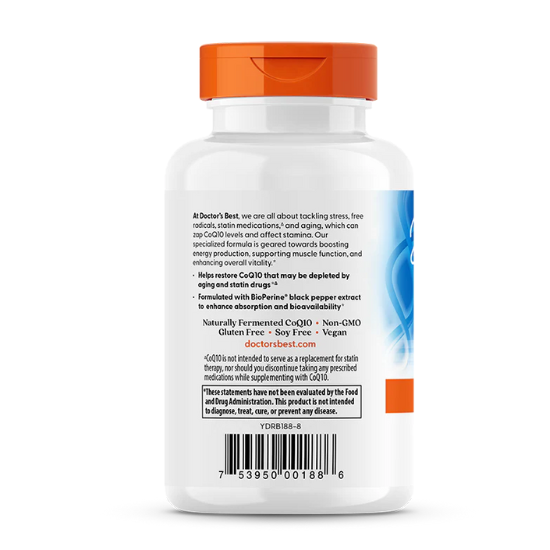 High Absorption CoQ10 cu BioPerine, 100mg, 60 softgels, Doctor's Best - Vitax.ro