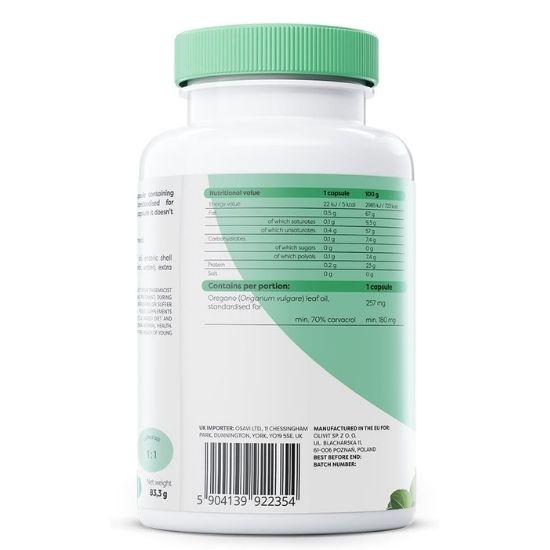 Oregano Oil Carvacrol, 180mg, 120 enteric caps, Osavi - Vitax.ro