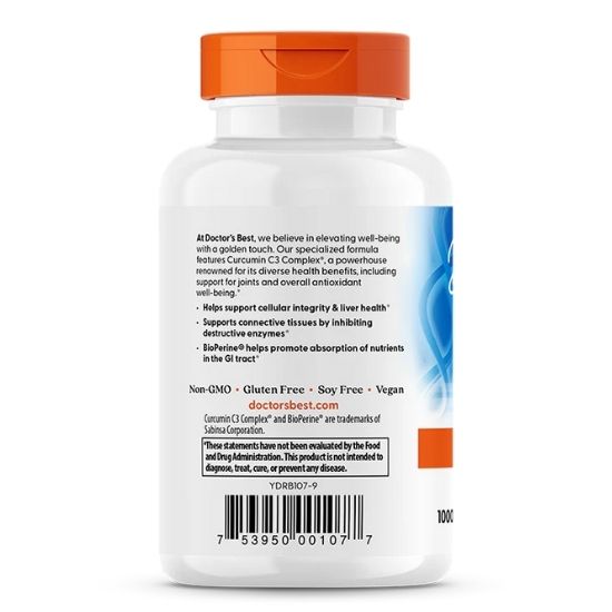High Absorption Curcumin, 1000 mg Per Serving, 120 caps, Doctor's Best - Vitax.ro