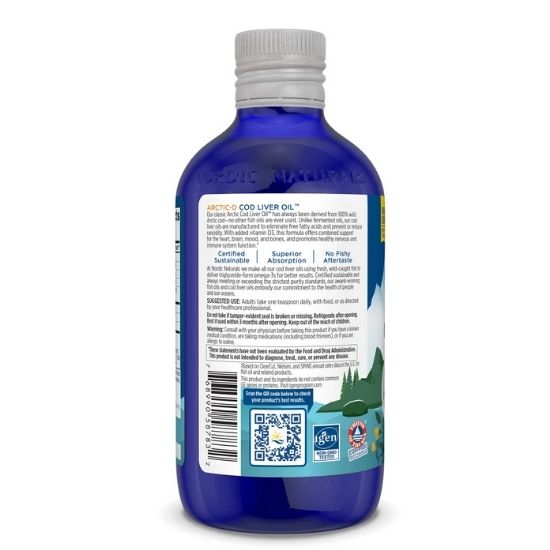 Arctic-D Cod Liver Oil, Lemon, 237 ml, Nordic Naturals - Vitax.ro