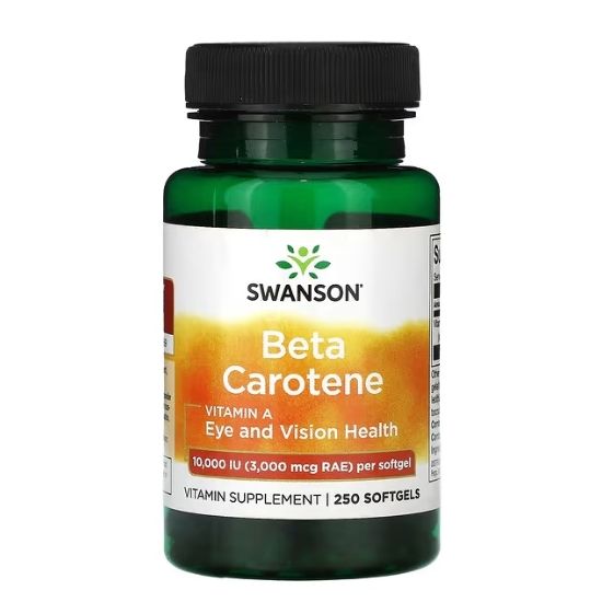 Beta-Carotene (Vitamin A), 10 000 IU, 250 softgels, Swanson - Vitax.ro