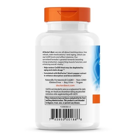 High Absorption CoQ10 cu BioPerine, 100mg, 120 vcaps, Doctor's Best - Vitax.ro