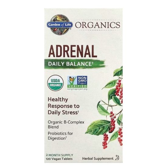 Mykind Organics Adrenal Daily Balance, 120 vegan tabs, Garden of Life - Vitax.ro