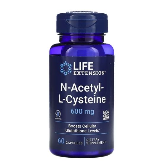 N-Acetyl-L-Cysteine, 600mg, 60 caps, Life Extension - Vitax.ro
