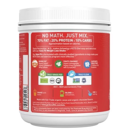Dr. Formulated Keto Fit, Chocolate, 365g, Garden of Life - Vitax.ro