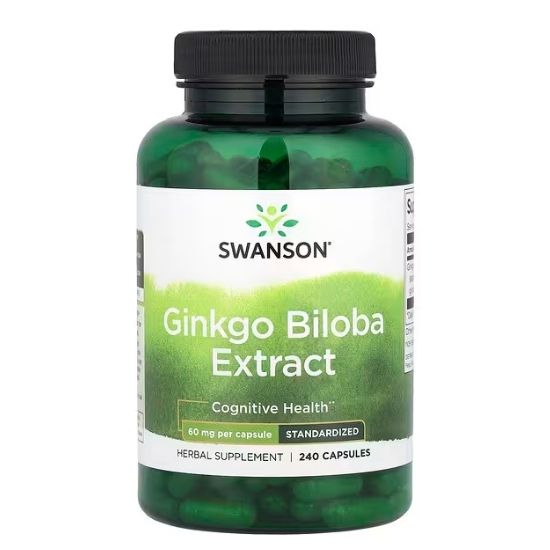 Ginkgo Biloba Extract 24%, 60mg, 240 caps, Swanson - Vitax.ro