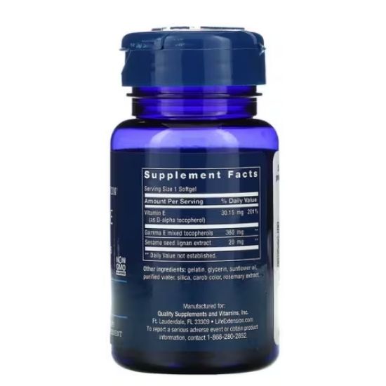 Gamma E Mixed Tocopherols, 60 softgels, Life Extension - Vitax.ro