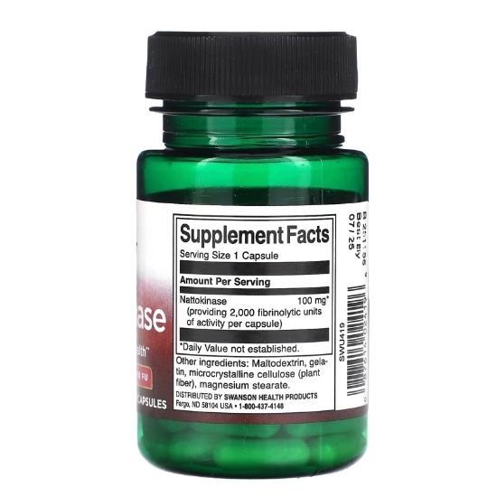 Nattokinase, 100mg, 30 caps, Swanson - Vitax.ro
