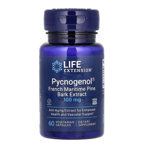 Pycnogenol French Maritime Pine Bark Extract, 100mg, 60 vcaps, Life Extension - Vitax.ro