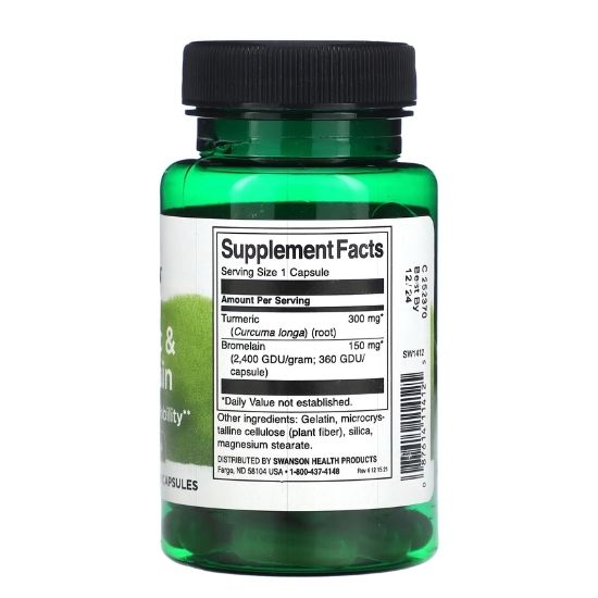 Turmeric & Bromelain, 60 caps, Swanson - Vitax.ro
