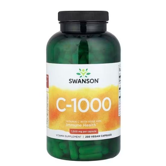Vitamin C with Rose Hips Extract, 1000mg, 250 caps, Swanson - Vitax.ro