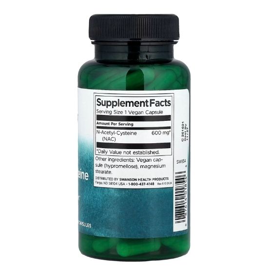 N-Acetyl Cysteine, 600mg, 100 caps, Swanson - Vitax.ro