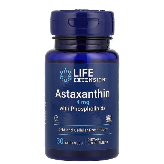 Astaxanthin with Phospholipids, 4mg, 30 softgels, Life Extension - Vitax.ro