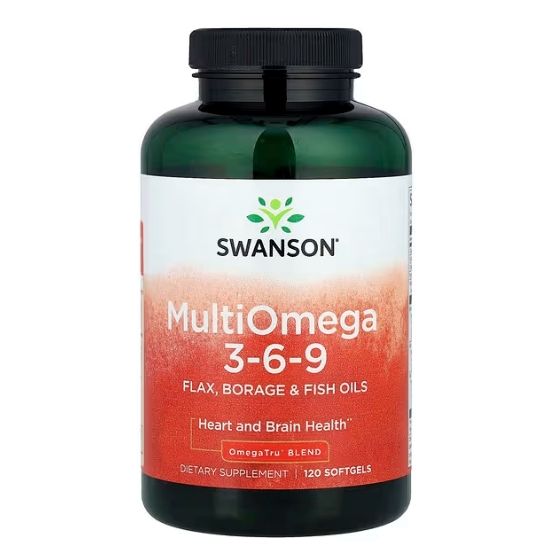 MultiOmega 3-6-9 - Flax & Borage & Fish Oils, 120 softgels, Swanson - Vitax.ro