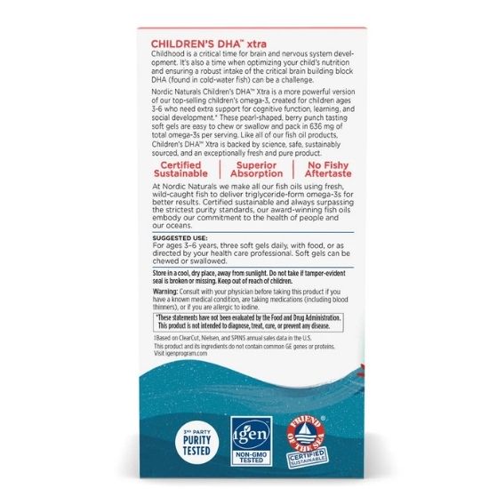 Children's DHA Xtra, 636mg, Berry Punch, 90 softgels, Nordic Naturals - Vitax.ro