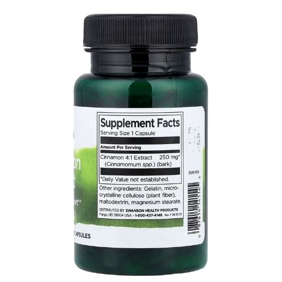 Cinnamon Extract, 250mg, 90 caps, Swanson - Vitax.ro