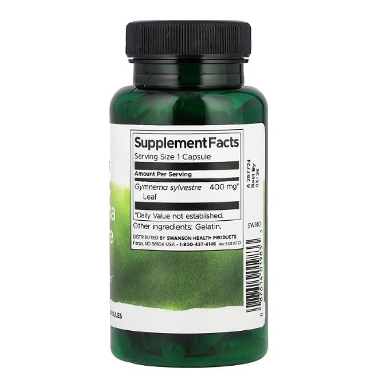Gymnema Sylvestre Leaf, 400mg, 100 caps, Swanson - Vitax.ro