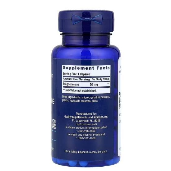 Pregnenolone, 50mg, 100 caps, Life Extension - Vitax.ro