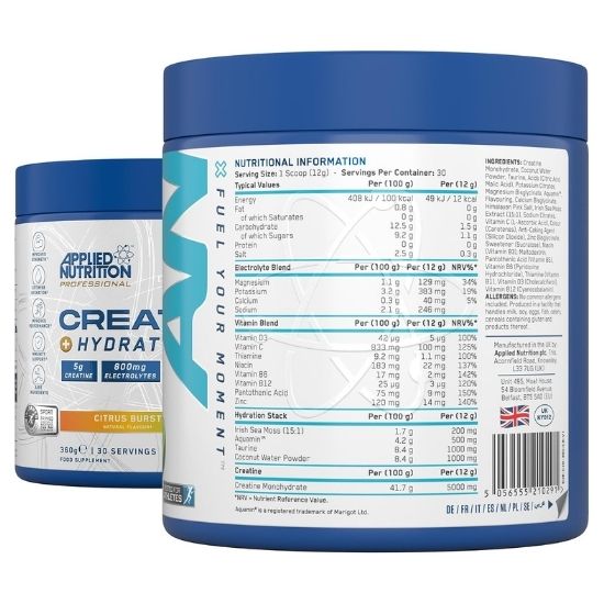 Creatine + Hydration, Citrus Burst, 360g, Applied Nutrition