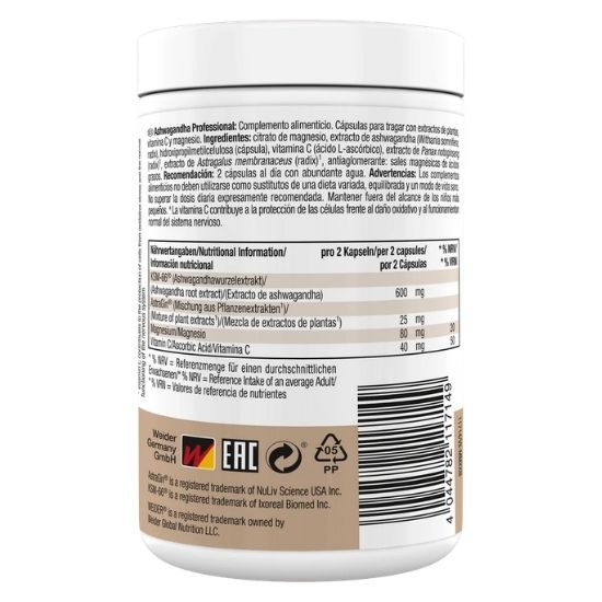 Ashwagandha Professional, 120 vcaps, Weider