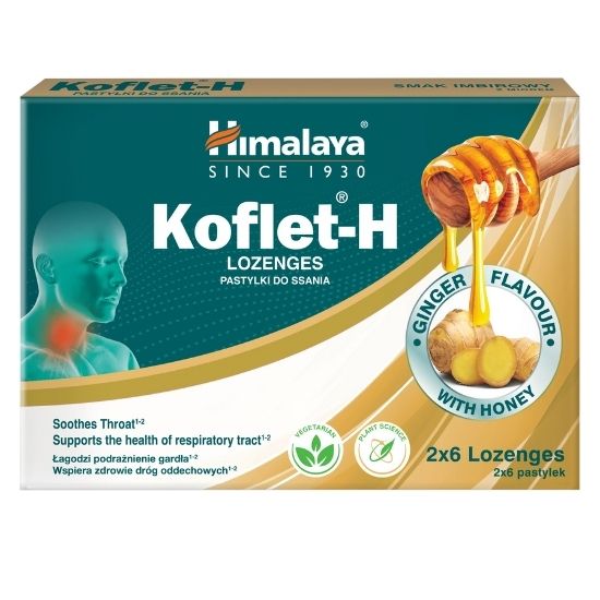 Koflet Pastile Ghimbir, 12 Bucati, Himalaya Herbal - Vitax.ro