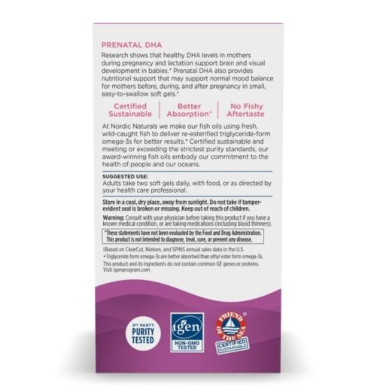 Prenatal DHA, 830mg Unflavored, 90 softgels, Nordic Naturals - Vitax.ro