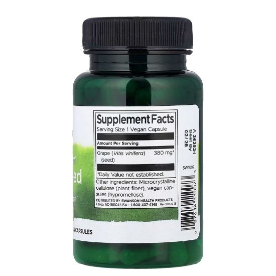 Full Spectrum Grape Seed, 380mg, 100 caps, Swanson - Vitax.ro