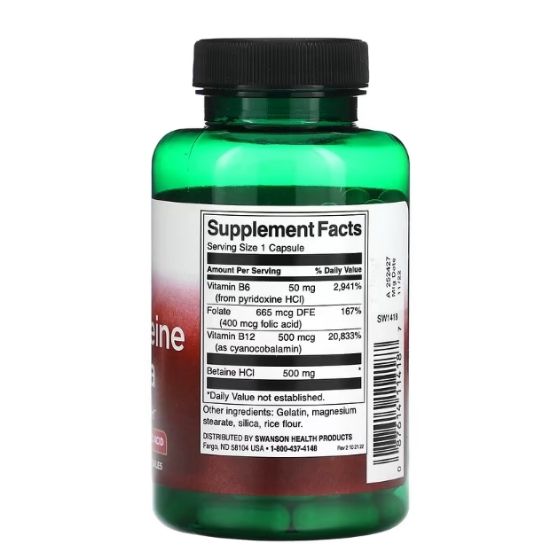 Homocysteine Formula, 120 caps, Swanson - Vitax.ro