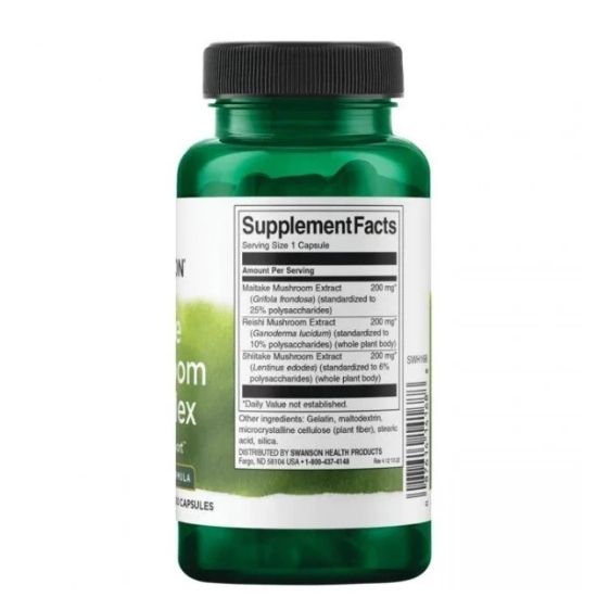 Triple Mushroom Standardized Complex, 60 caps, Swanson - Vitax.ro