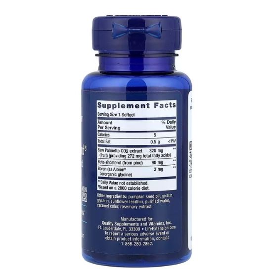 PalmettoGuard Saw Palmetto with Beta-Sitosterol, 30 softgels, Life Extension - Vitax.ro