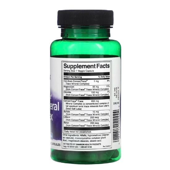 ConcenTrace Trace Mineral Complex, 60 vcaps, Swanson - Vitax.ro