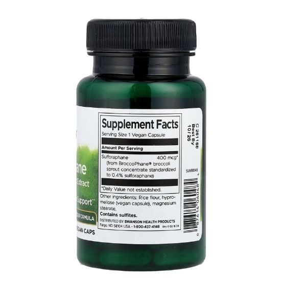 Sulforaphane from Broccoli Sprout Extract, 400mcg, 60 vcaps, Swanson - Vitax.ro