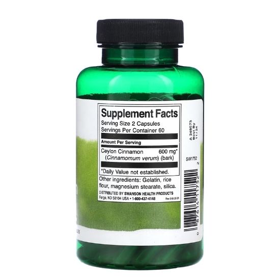 True Cinnamon Full Spectrum, 120 caps, Swanson - Vitax.ro