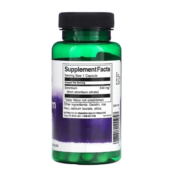 Strontium Citrate, 340mg, 60 caps, Swanson - Vitax.ro