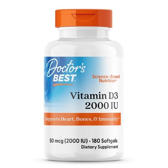 Vitamin D3, 2000 IU, 180 softgels, Doctor's Best - Vitax.ro