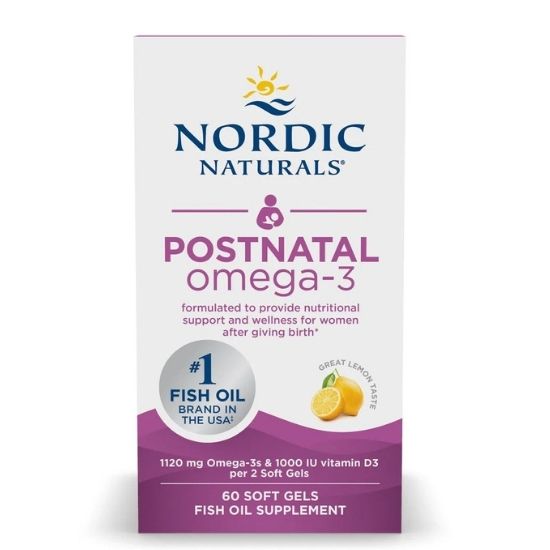 Postnatal Omega-3, 1120mg Lemon, 60 softgels, Nordic Naturals - Vitax.ro