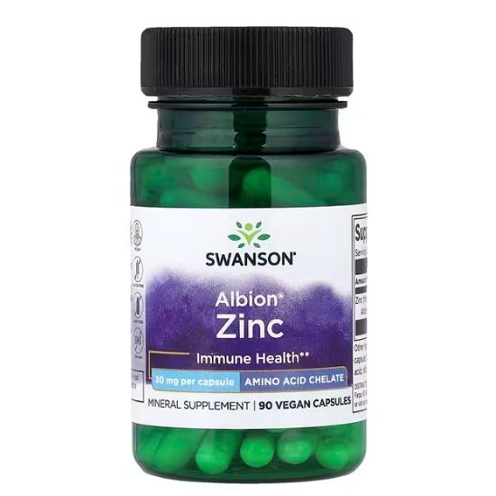 Chelated Zinc, 30mg, 90 caps, Swanson - Vitax.ro