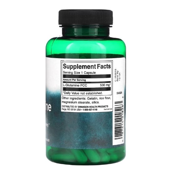 L-Glutamine, 500mg, 100 caps, Swanson - Vitax.ro