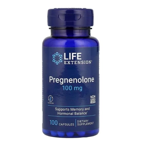 Pregnenolone, 100 mg, 100 capule, Life Extension - Vitax.ro