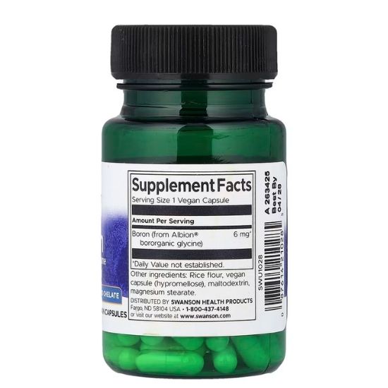 Albion Boron Bororganic Glycine, 6mg, 60 caps, Swanson - Vitax.ro