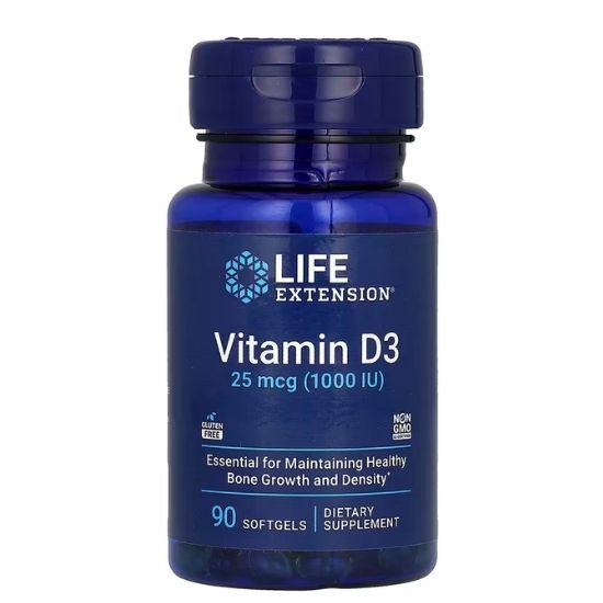Vitamin D3, 1000IU, 90 softgels, Life Extension - Vitax.ro